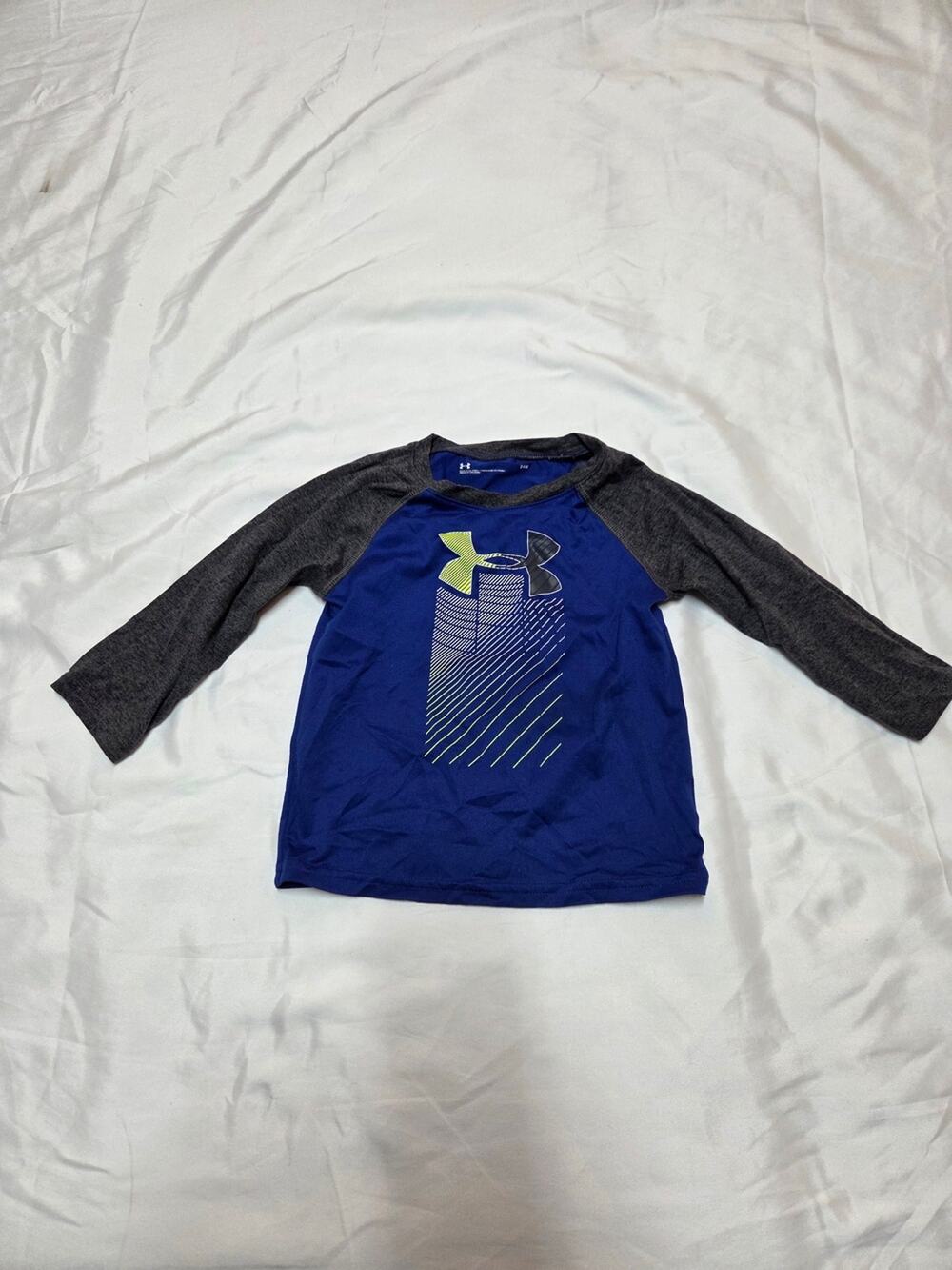 Under Armour Royal Blue and Charcoal Raglan Logo Shirt
